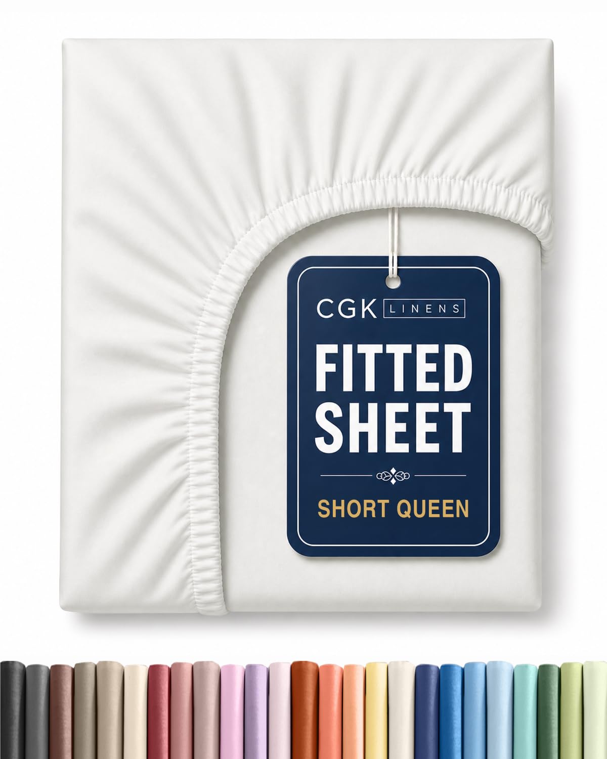 Short Queen RV Fitted Sheet - Single Fitted Sheet Only - Antique White
