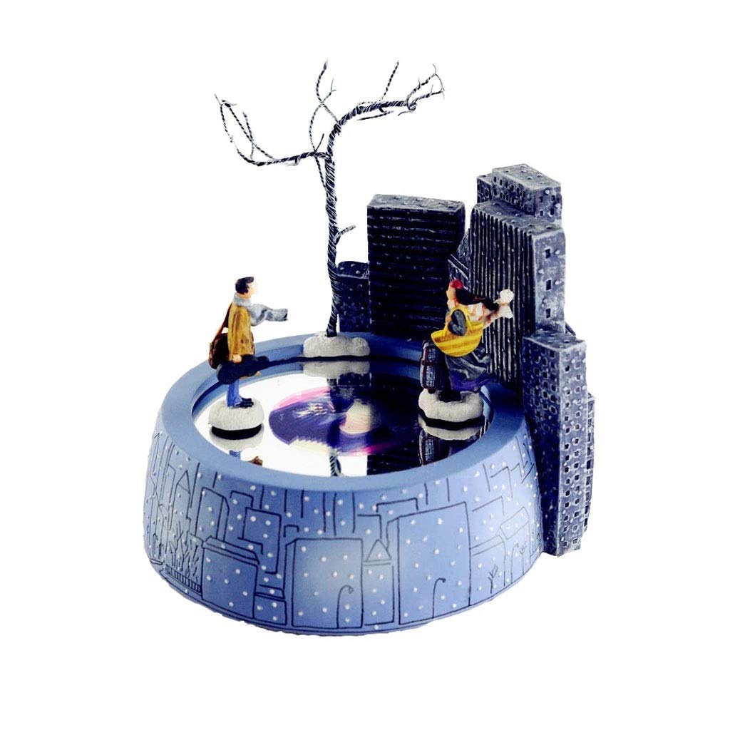 DFHEsdfD Musical jewellery box, Romantic Winter Couple Skate Clockwork Music Box Mechanism Home Desktop Decoration Gift for Girls
