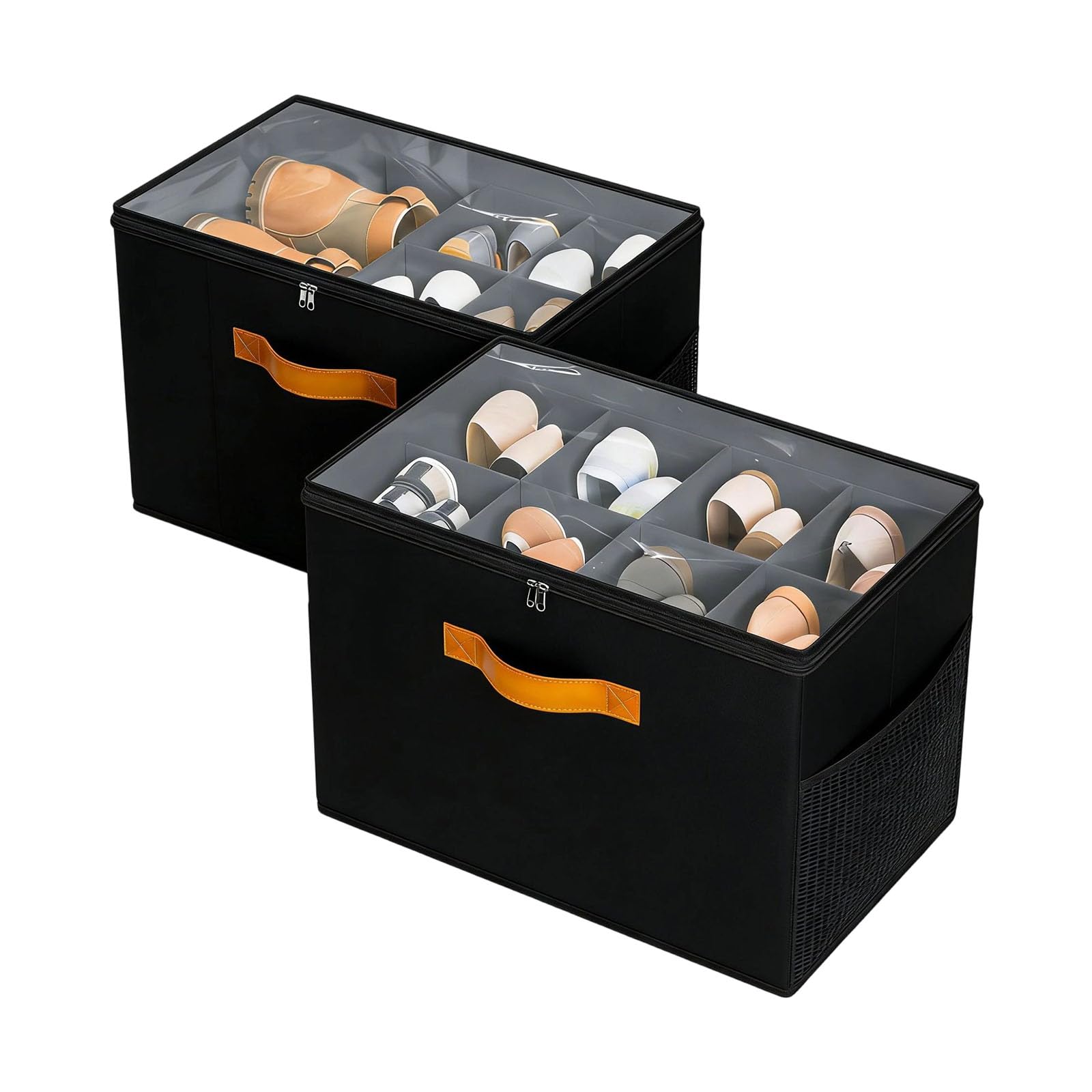 Borsa per scarpe di grande capacità con manico 8 scomparti organizer antipolvere per capacità di viaggio Organizzatori d'acqua per il trasporto a mano per viaggi
