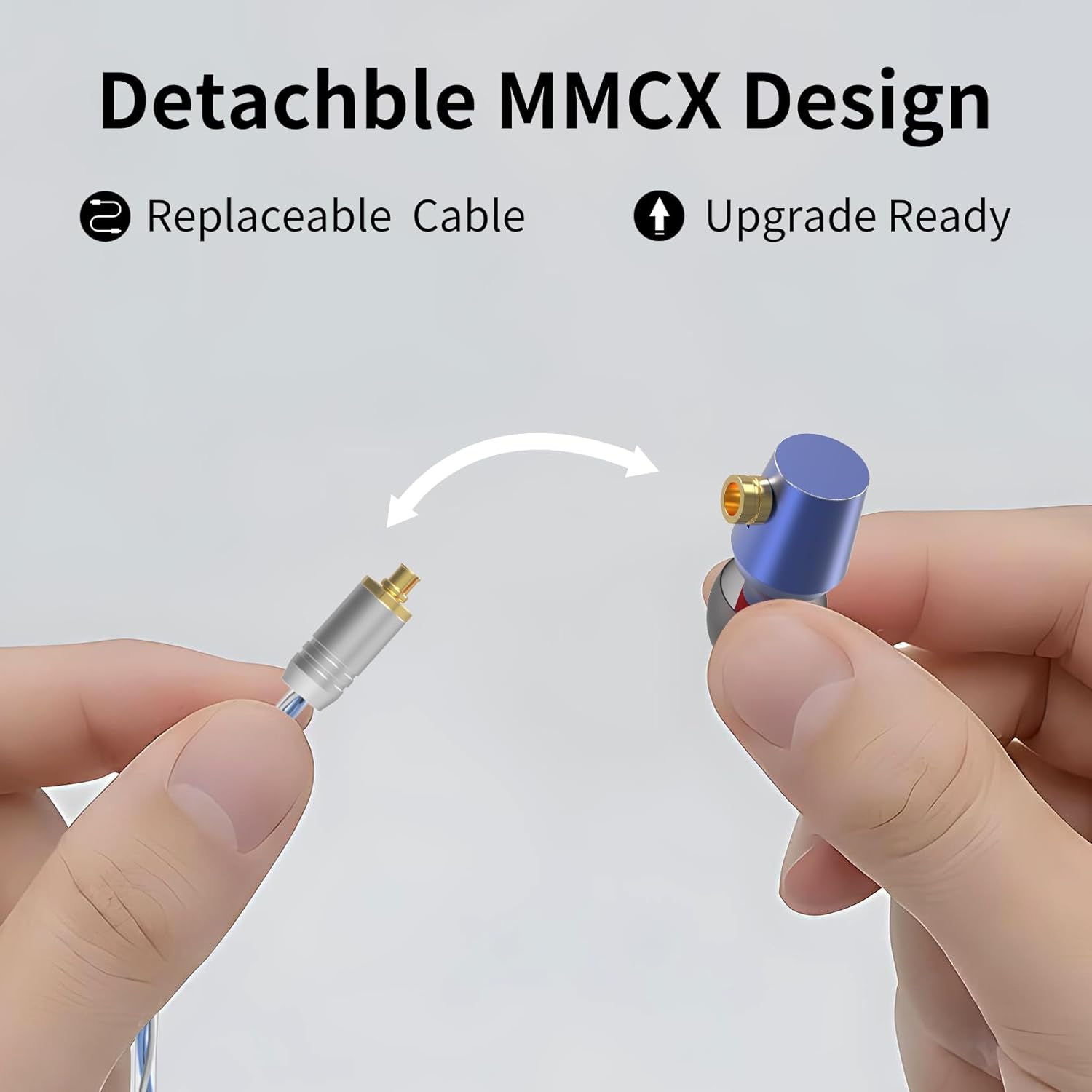 G4M3C1L HiFi IEMs, Wired in-Ear Monitors with Detachable MMCX Cable, Professional Audiophile Earbuds, Aluminum Shell & 4-Strand Silver-Plated Cable, 3.5mm No Mic Azure Blue