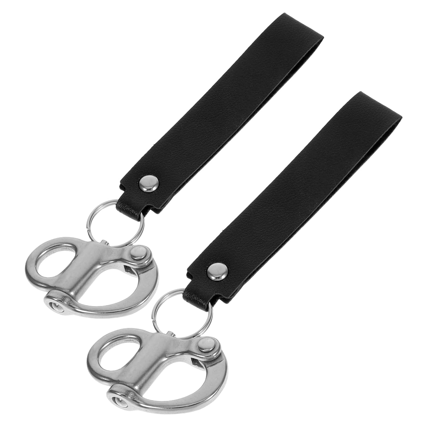 2pcs Quick Release Stainless Steel Spring Snap Hook with Handle Firefighter Swivel Shackle for Rigging and Securing Gear