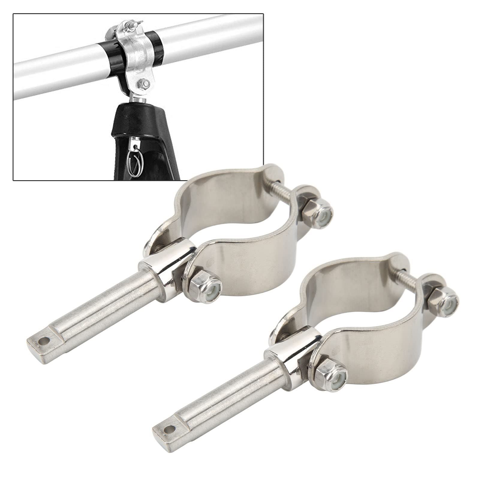 FLEXMAN 2 Pezzi Morsetto su Scalmi O Scalmi, Diametro Interno da 1 3/8 a 1 3/4 Pollice Morsetto su Scalmo O Scalmo in Acciaio Inossidabile, per Scalmo da 1‑5/8 Pollici Marino Per, Barche, Zattere