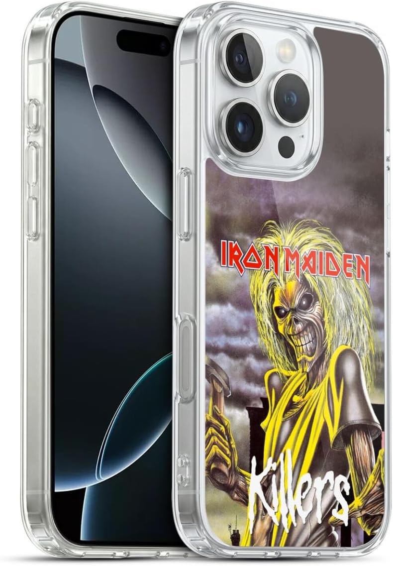 Head Case Designs Officially Licensed Iron Maiden Killers Album Covers Gel Case [Military Grade Protection] Compatible with Apple iPhone 16 Pro and Compatible with MagSafe