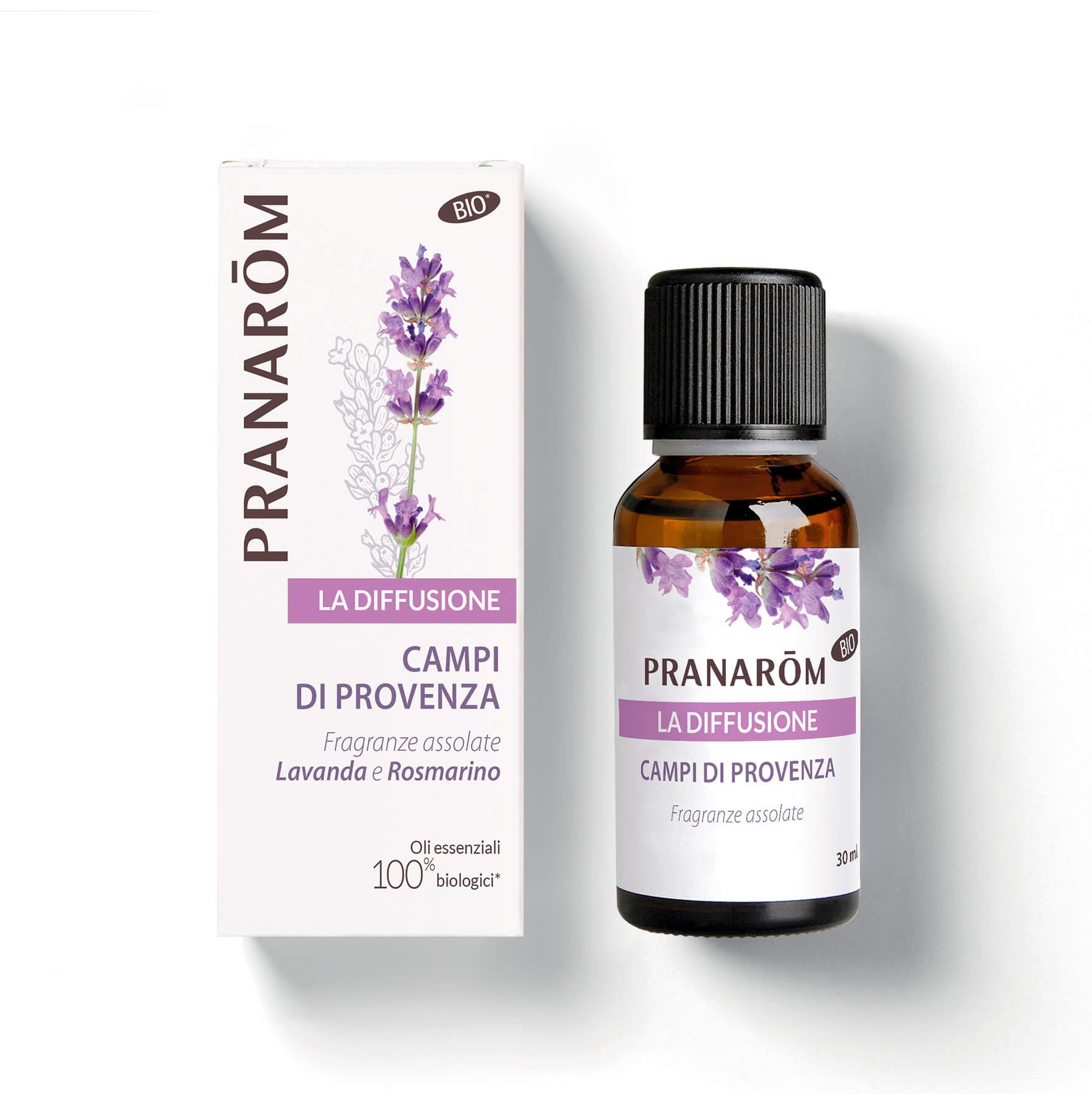 PRANAROM Aceite Esencial Bio Campo de Provenza 30ml – Mezcla Pura para Difusión, Aromaterapia Relajante con Lavanda y Romero – 100% Ecológico y Natural