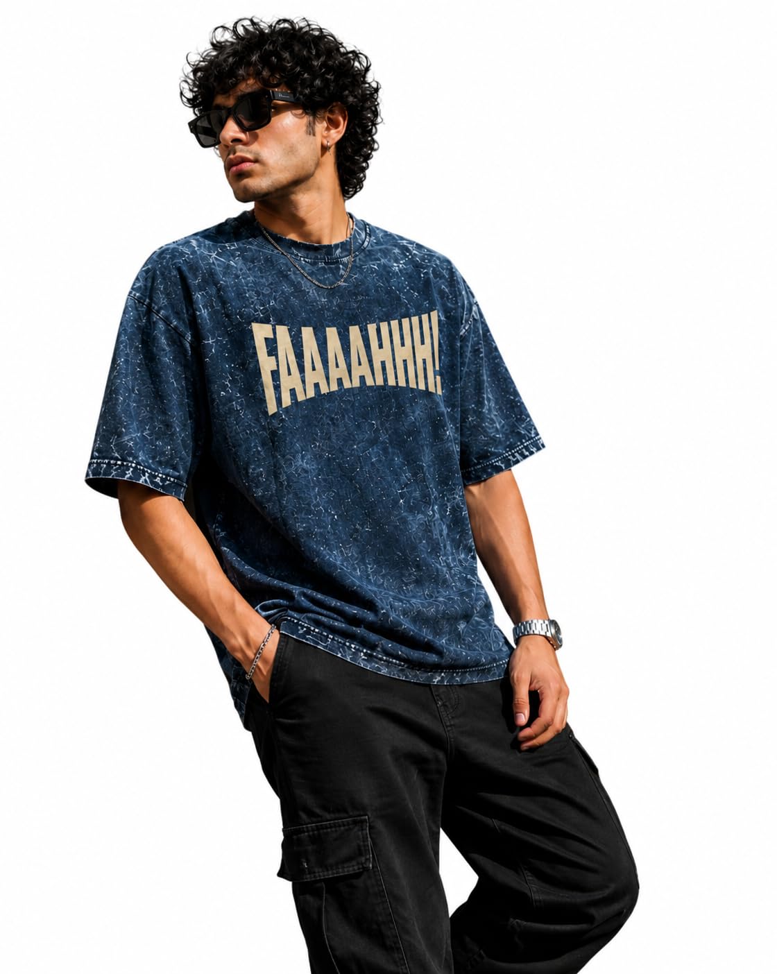 Premium Heavyweight Oversized Men's T-Shirt - 100% Cotton 240 GSM - Vintage Acid Wash Relaxed Fit Streetwear Tee