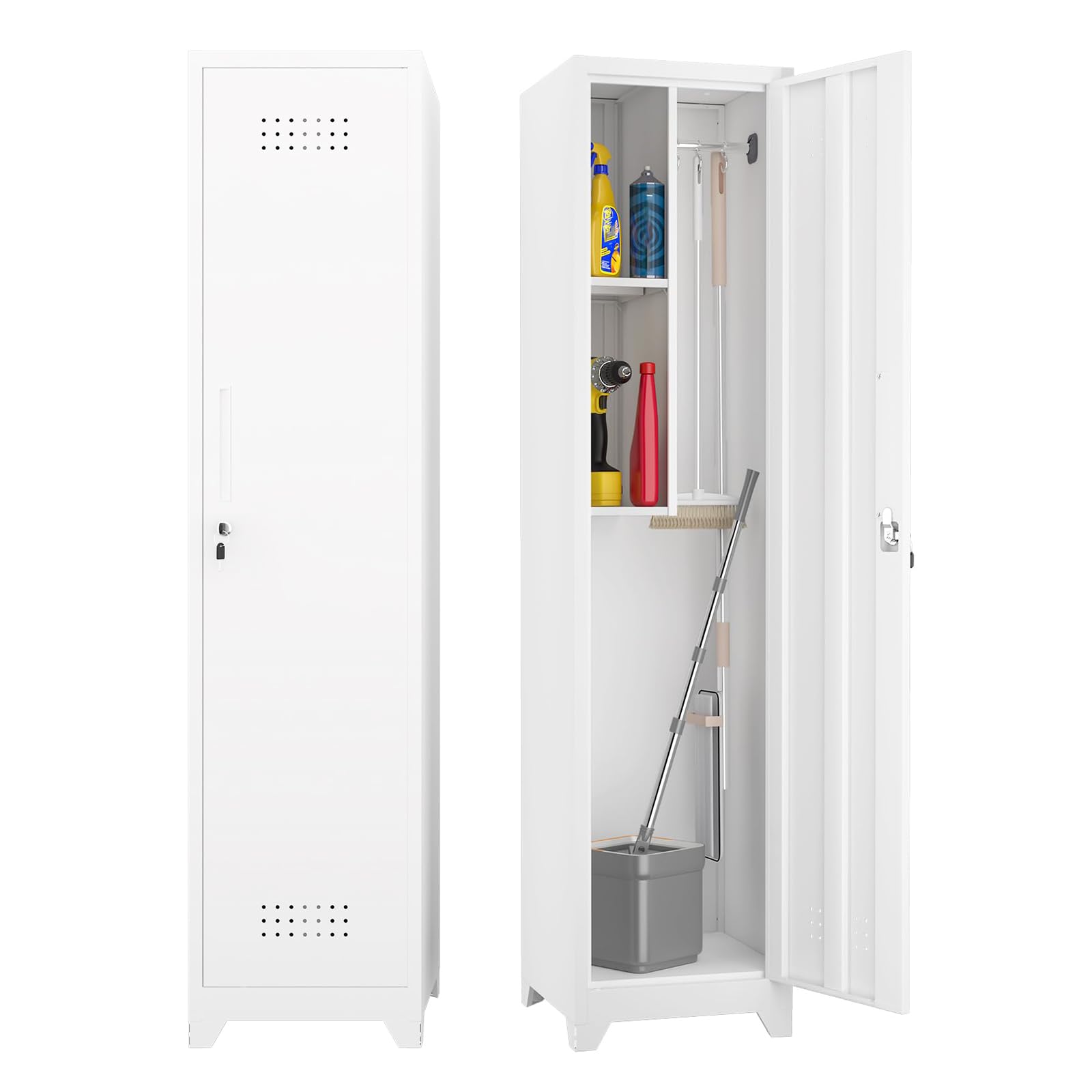 Amazon.com: NICEGDLT Broom Closet Storage Cabinet,65