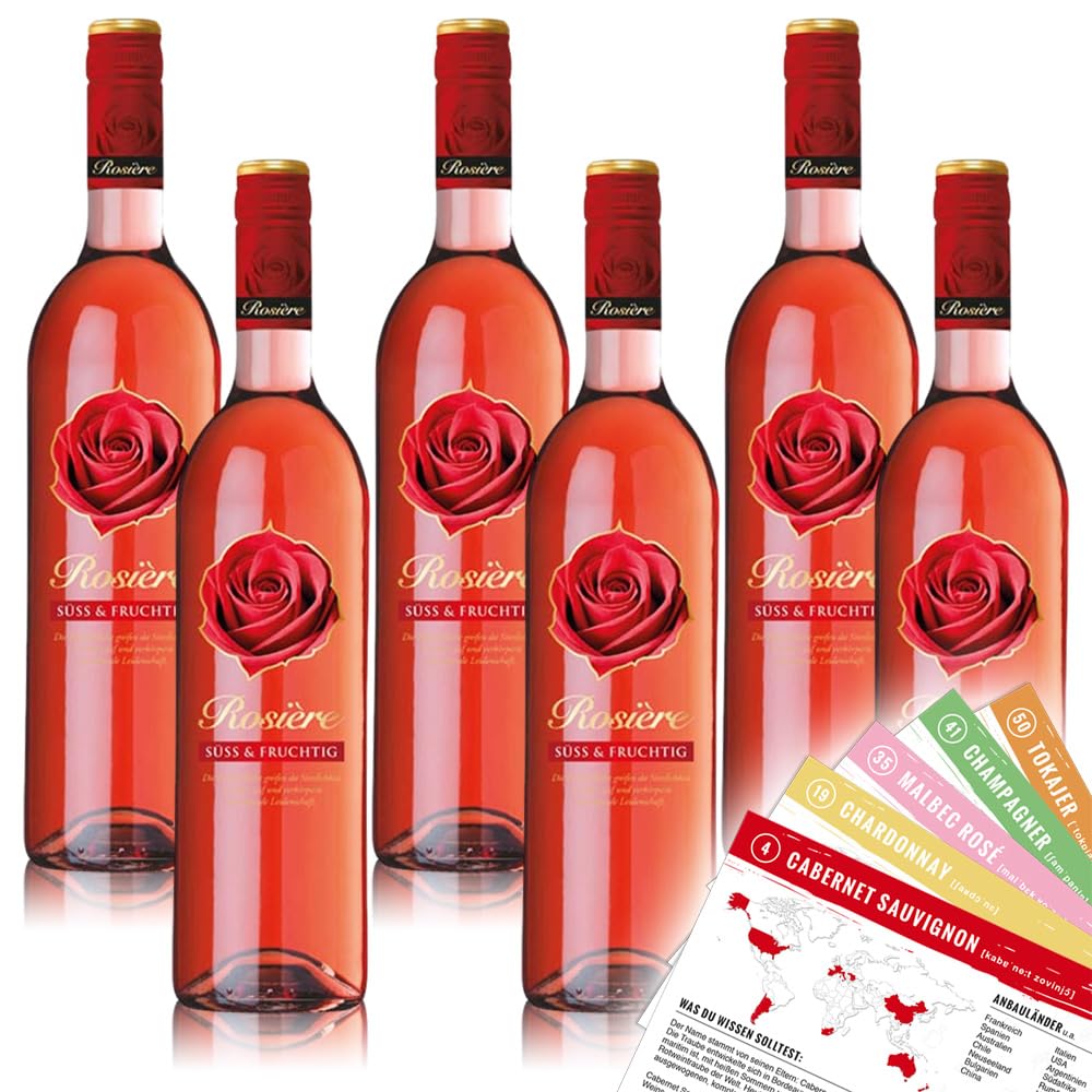 Rosiere Rosé, süß & fruchtig, sortenreines Weinpaket + VINOX Winecards (6x0,75l)