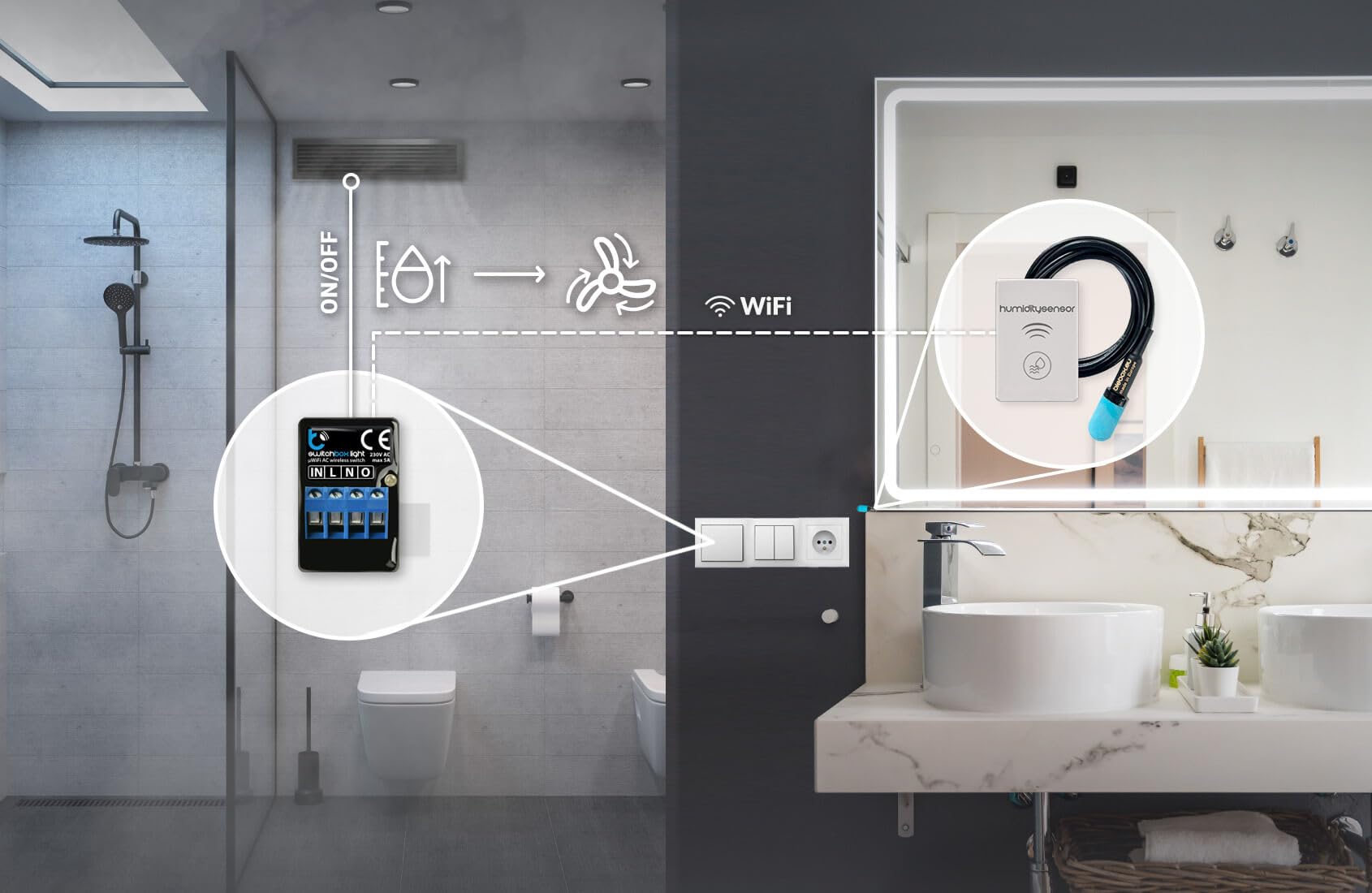 Capteur de température et d'humidité Blebox HumiditySensor 2,4 GHz Wi-Fi IP32