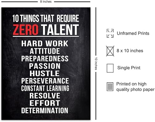 Vista 2 de Motivational Wall Art - Inspirational Office Wall Decor - Motivational Office Art - Motivational Poster, 8x10 - Entrepreneur Artwork - Inspiring