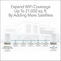 Vista 2 de NETGEAR Orbi Quad-Band WiFi 6E Mesh Satélite adicional (RBSE960) - Funciona con Orbi RBRE960, RBKE962, RBKE963, características de seguridad, añade