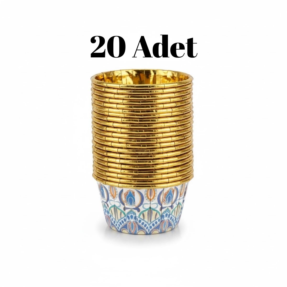 20’li Karışık Renk Muffin Cupcake Kalıbı – Desenli, Fırına Dayanıklı Kağıt Muffin Kalıbı (7 cm)