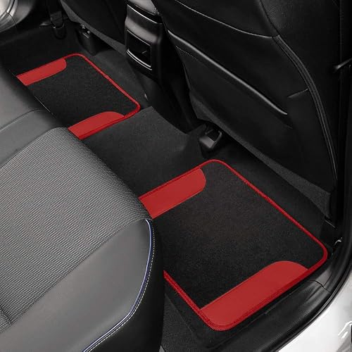 Miniatura 6 de BDK - Tapetes de suelo de coche resistentes para todo tipo de clima, forros interiores rojos, para auto, furgoneta, camión, SUV, protección