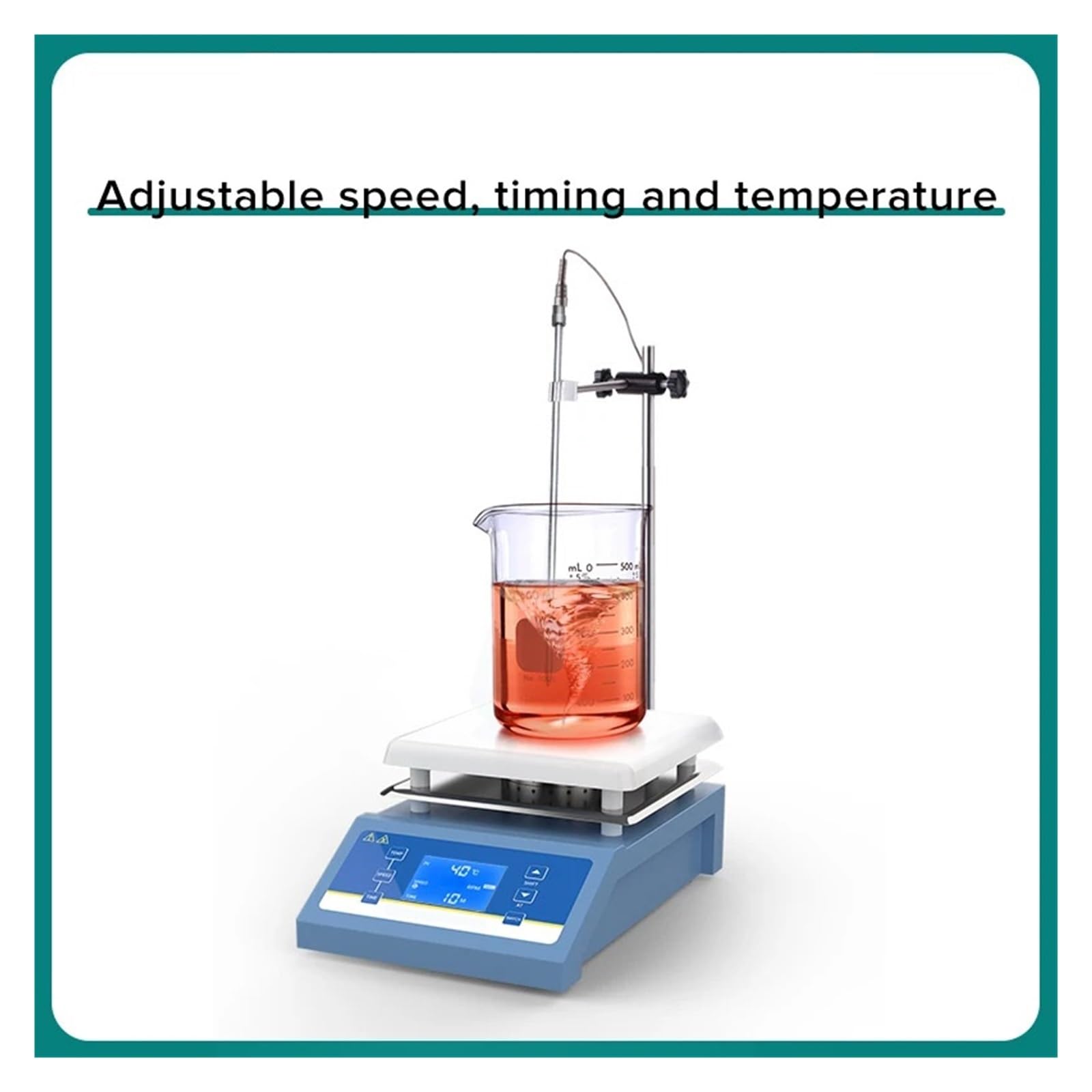 Agitador Magnético De Calefacción, Laboratorio Con Placa Caliente, Termostato Pantalla Digital, Mezclador, Equipo 1/3L/5L Barra Agitadora Remueve Bien(1L)