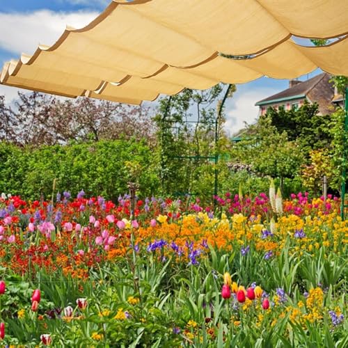 Voile d'ombrage ondulée rétractable pergola auvent HDPE - 6