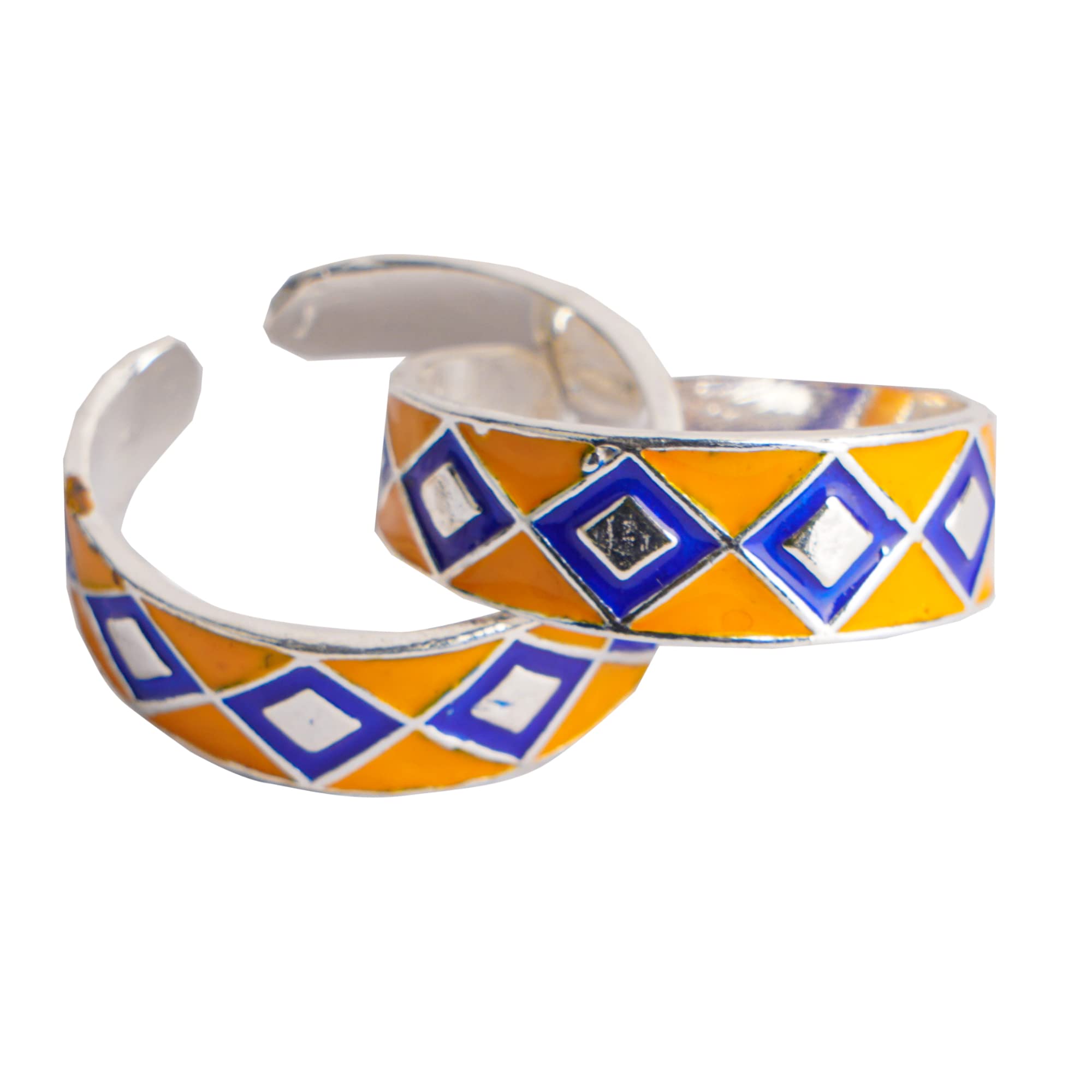 DHRUVS COLLECTION Exclusive BIS Hallmarked 925 Pure Sterling Oxidized Silver Orange Color Meena/Enamel Toe Ring/Bichhiya (Thai Trend) / Mid Finger Ring For Girls & Women (B09TRS97W1) Amazon Price History, Amazon Price Tracker