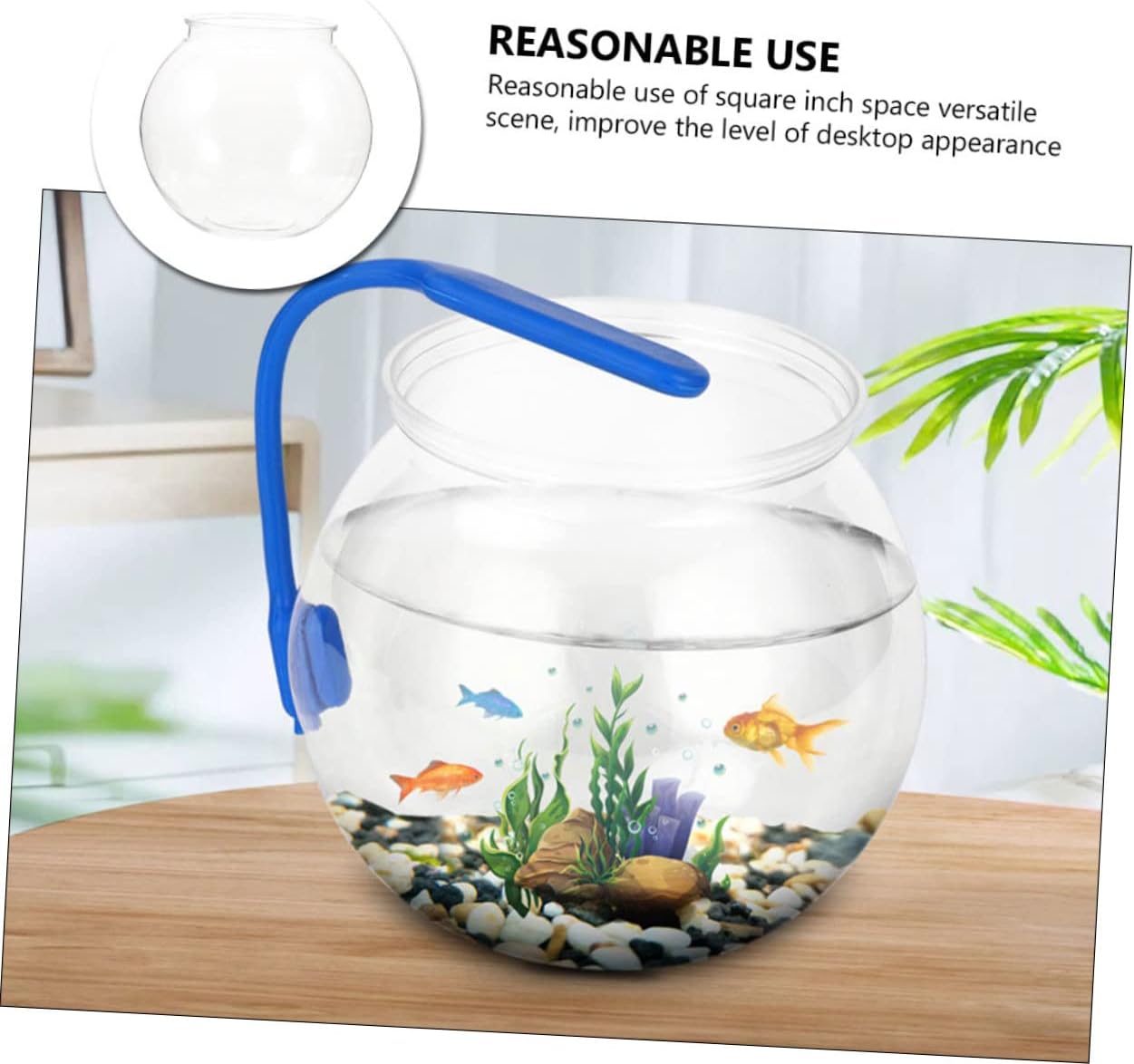 Clear Fish Bowl Small Aquarium Tank for and Shrimp Desktop Decor for Eye-catching Design Unbreakable Material