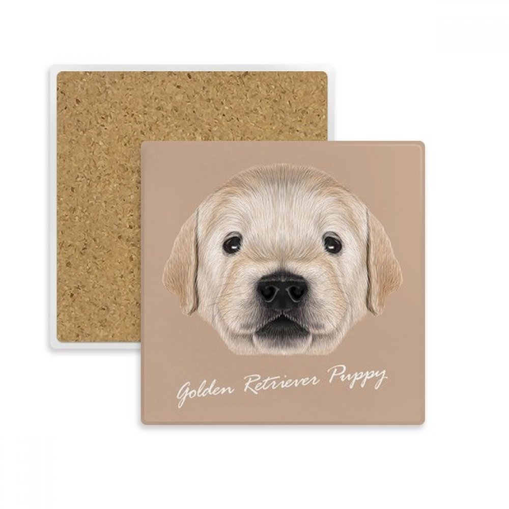 Evitez les taches d'eau grâce au dessous de verre Golden Retriever pierre