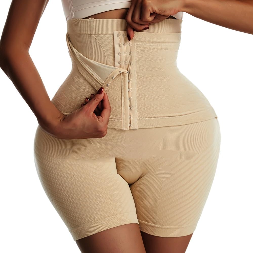 Women Waist Trainer Shapewear Body Shaper Shorts Hi-Waist Butt Lifter Thigh Slimmer Slimming Buckle Panties
