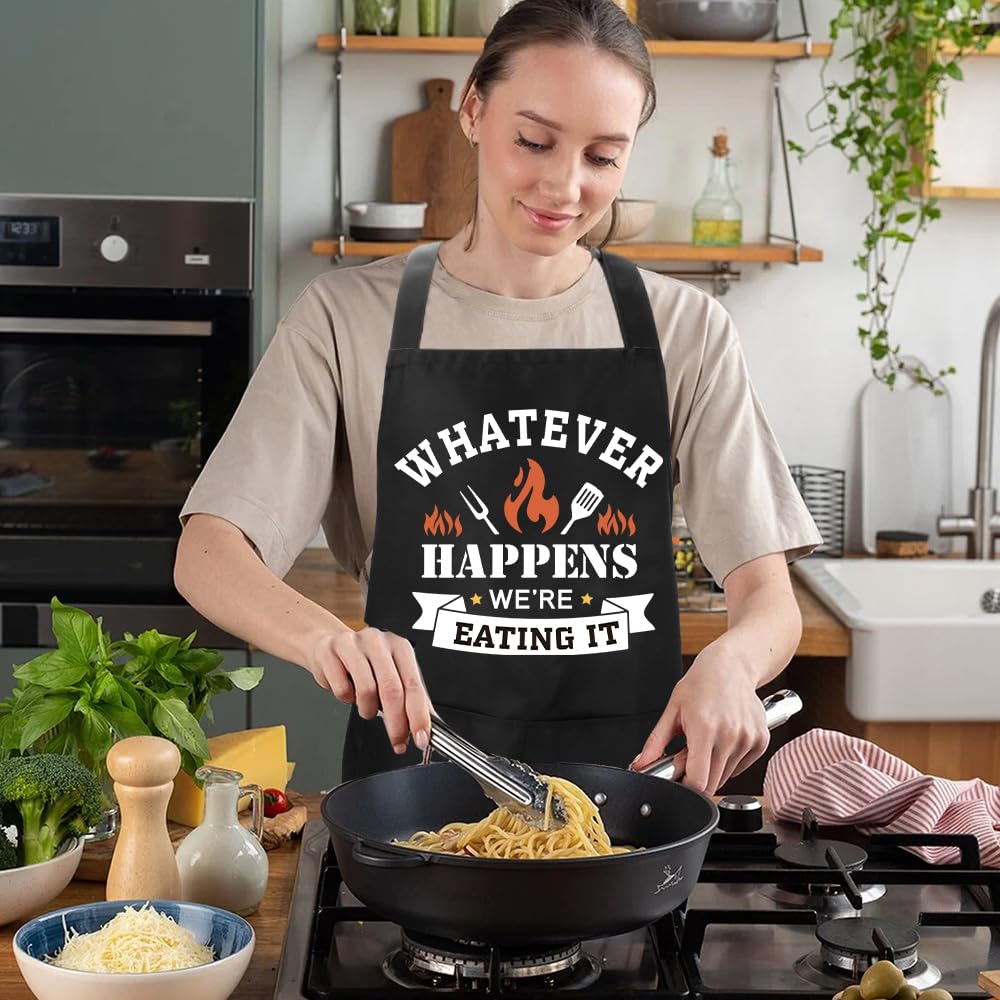 Diulinep Funny Apron for Men & Women, BBQ & Cooking Gift, Adjustable, Polyester, Unisex, Black, Style 2, Style 2 - Image 2
