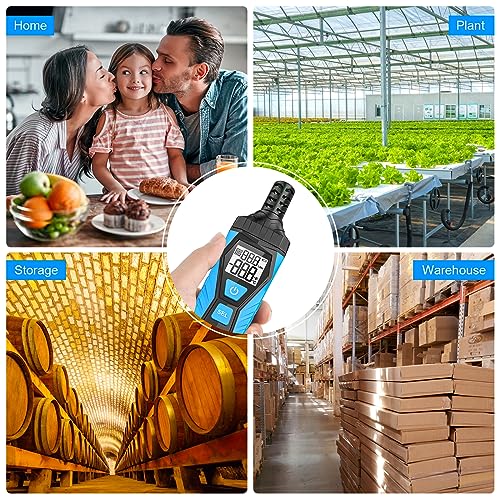 Image of Temperature Humidity Meter - Handheld Thermometer Hygrometer with Ambient, Dew Point, Wet Bulb, High Precision Wet Bulb Thermometer, Dual Display Temperature & Humidity with LCD Backlight