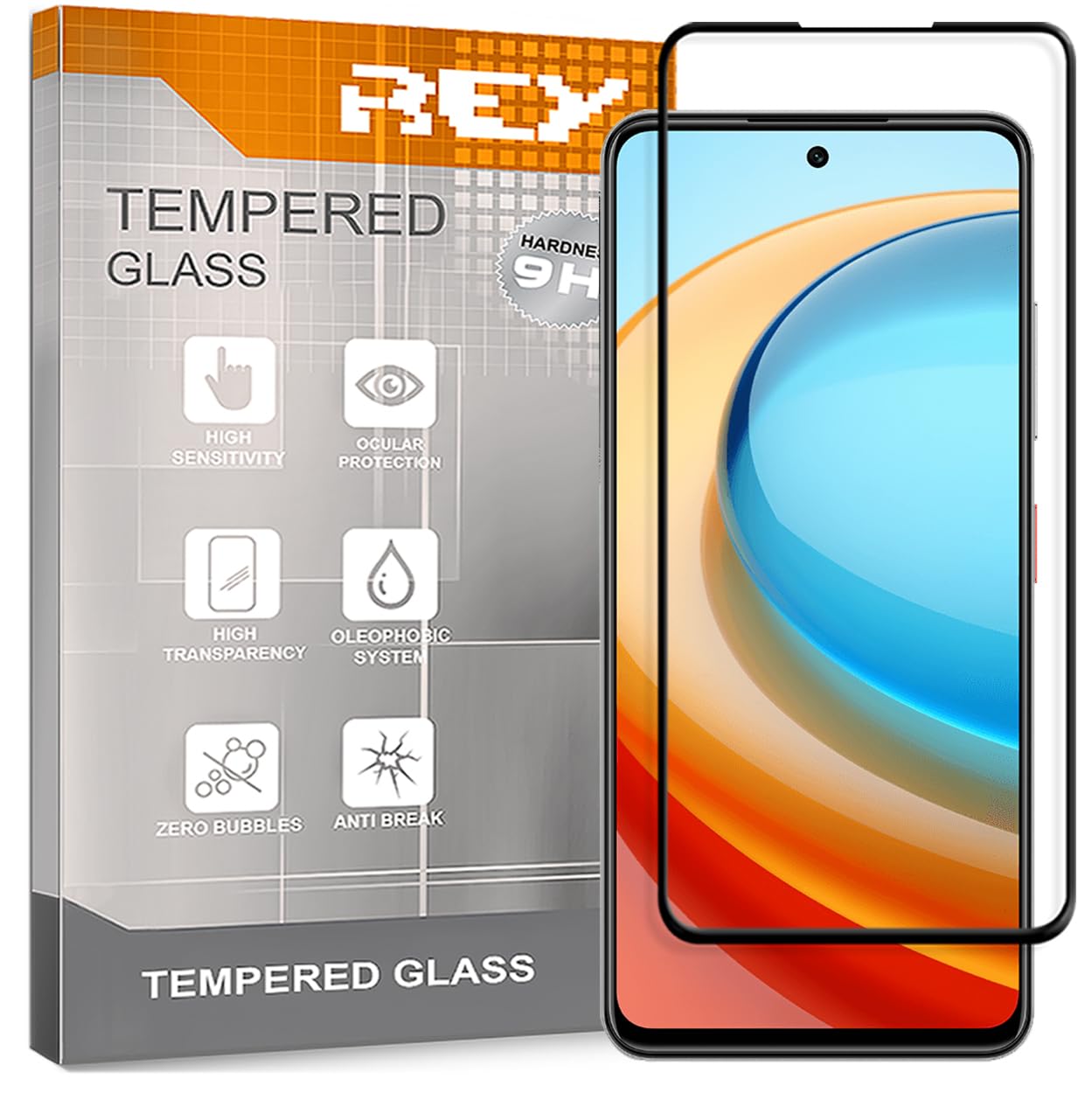 REY Pellicola salvaschermo per ZTE Blade A75 5G, Vetro temperato, di qualità Premium