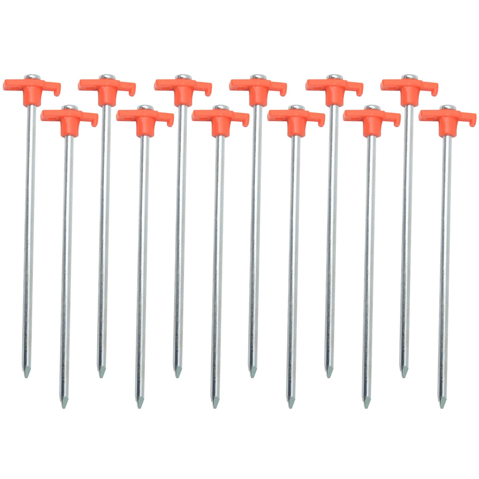 12 Pack Tent Pegs Metal Rock Pegs for Awnings, Hard Ground, Camping, Tents,Tarpaulin