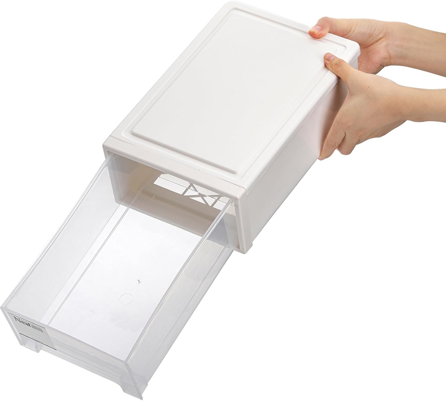 ZENFUN 3 Pack Plastic Stackable DrawerStorage Drawers Bins, Small Drawer-type Desk Organizer Boxes, Translucent Small Chest of Drawers, Stackable Drawers for Home, Office, Desktop