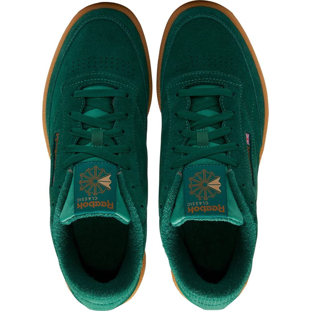 Reebok Club C 85, Scarpe da Ginnastica Basse Uomo, Verde (Dark Green/Wild Brown/Reebok Rubber Gum), 42 EU