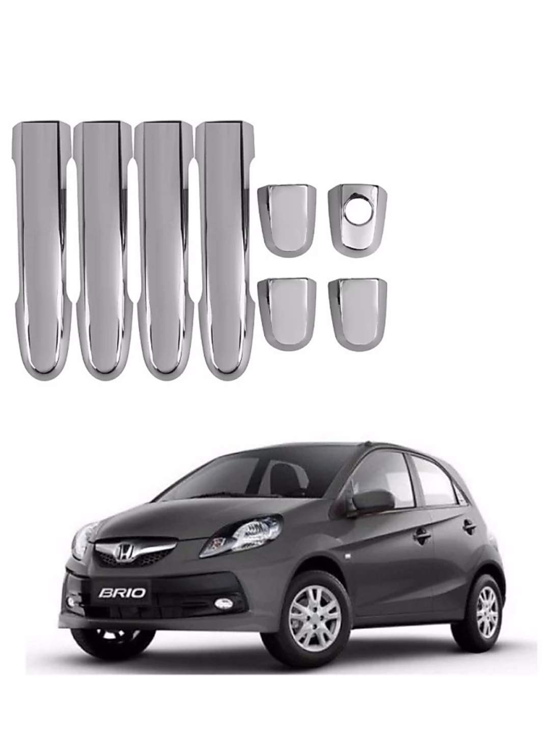 SDR Car Chrome Plated Door Handle Latch Cover for Honda brio (Set of 4