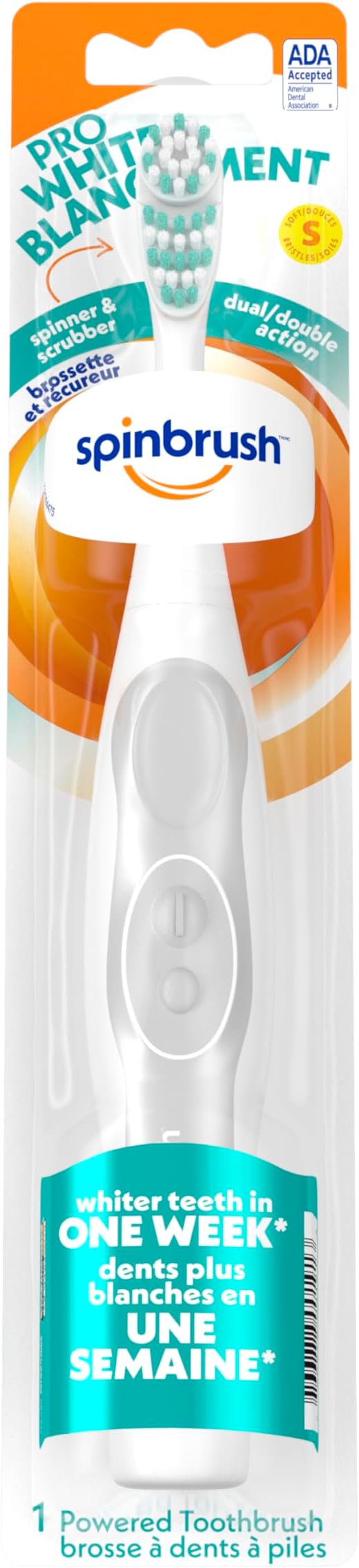 Spinbrush Pro Battery Powered Toothbrush, Soft (Colors May Vary)