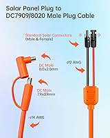 Vista 2 de Cable adaptador de conector solar a CC de 0.315 in, 4.9 ft (4.92 pies) 12 AWG+14 AWG conector de cable solar a DC8020/DC7909 compatible con Jackery