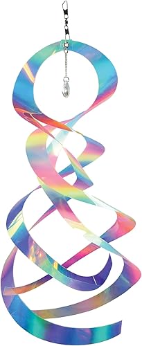 Miniatura 46 de In the Breeze Mylar Spinner Silver Sparkle Sparkle Sprite — 32 pulgadas de largo Sprite plateado brillante