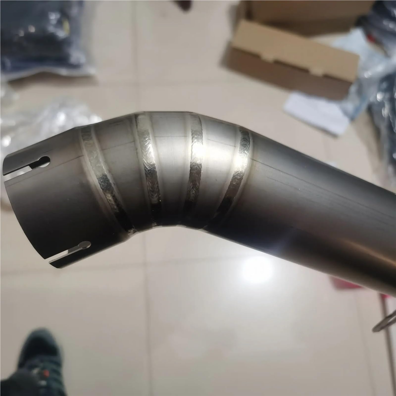 motocyklowy wydech tłumik wychowej wydech 2 Wybór Część Motocyklowa Ulica Pasuje Do Aprilia RSV4 60mm Średnica Wlotu 42cm Rura Wydechowa Z Łączem Środkowym Tłumik Ze Stali Nierdzewnej(Stainless steel)