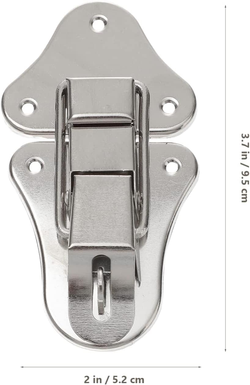 8PC Stainless Steel Duckbill Hasp Lock & Toggle Latch Set,Heavy Duty Locking Clasp for Wooden/Iron Case/Toolbox(White)