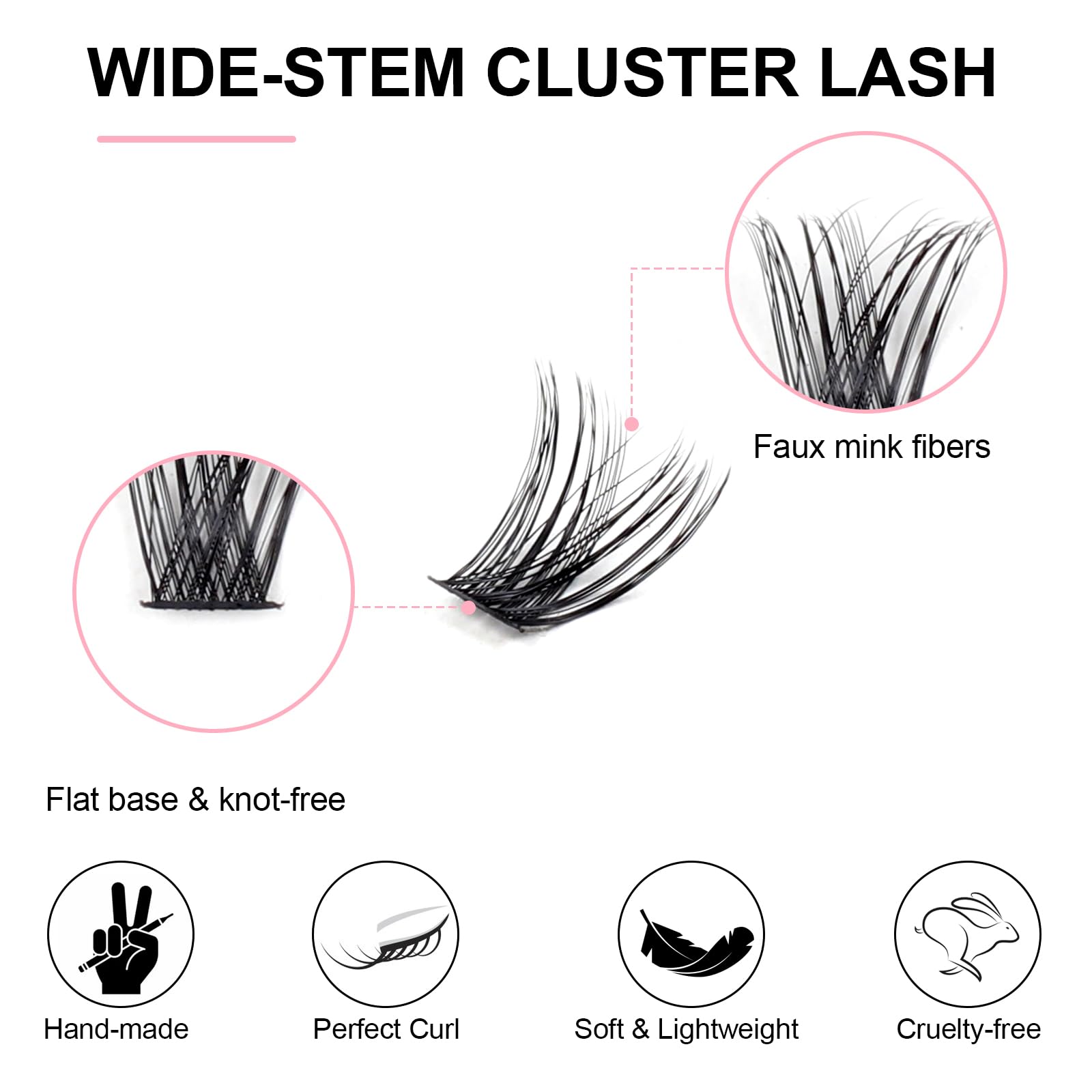 Fenshine Ciglia Finte Cluster, di lunghezza, morbide, per uso personale e domestico (T02 Kit with Remover)