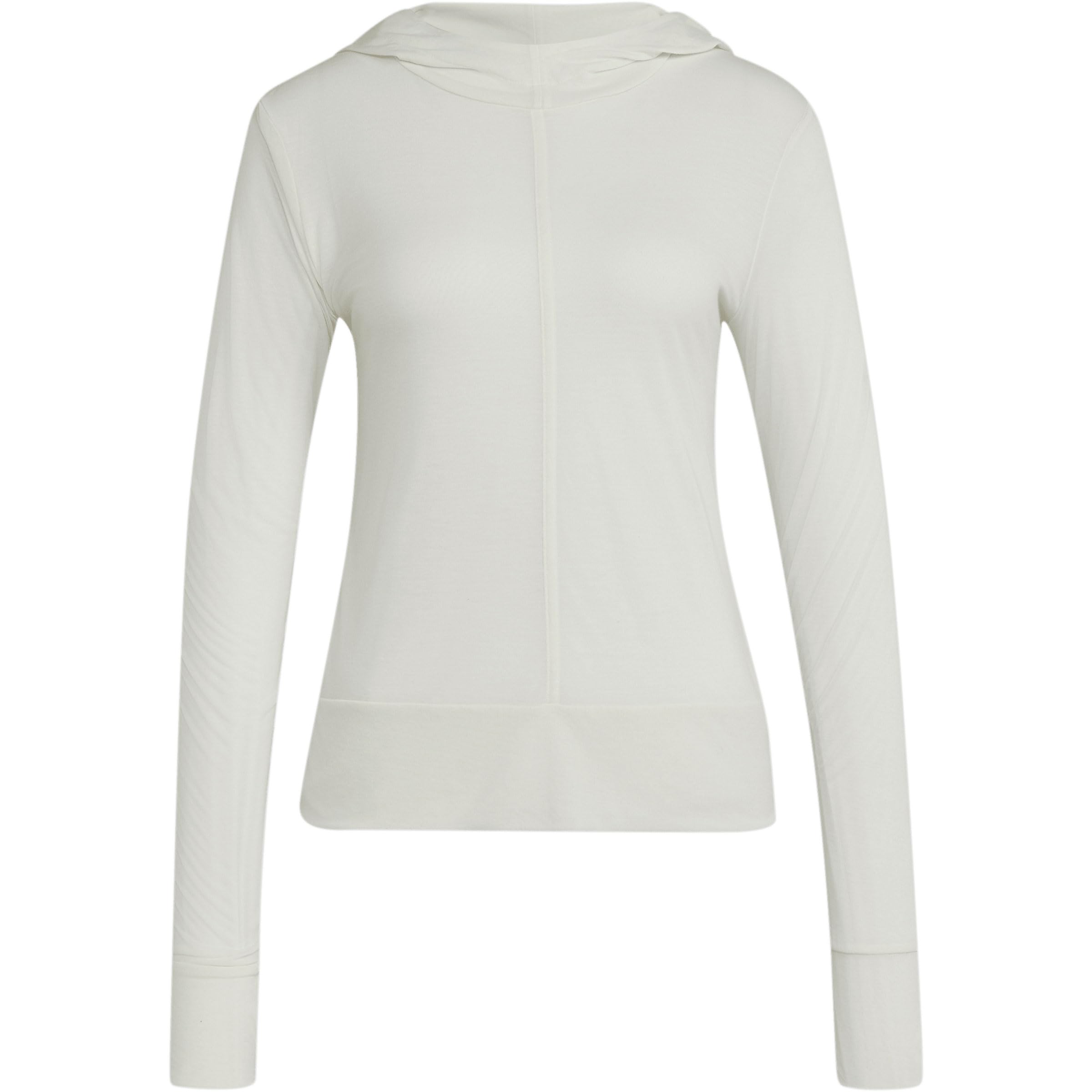 adidas Kobiety Soft Lux Sheer Hooded Long-Sleeve Shirt, off white, M