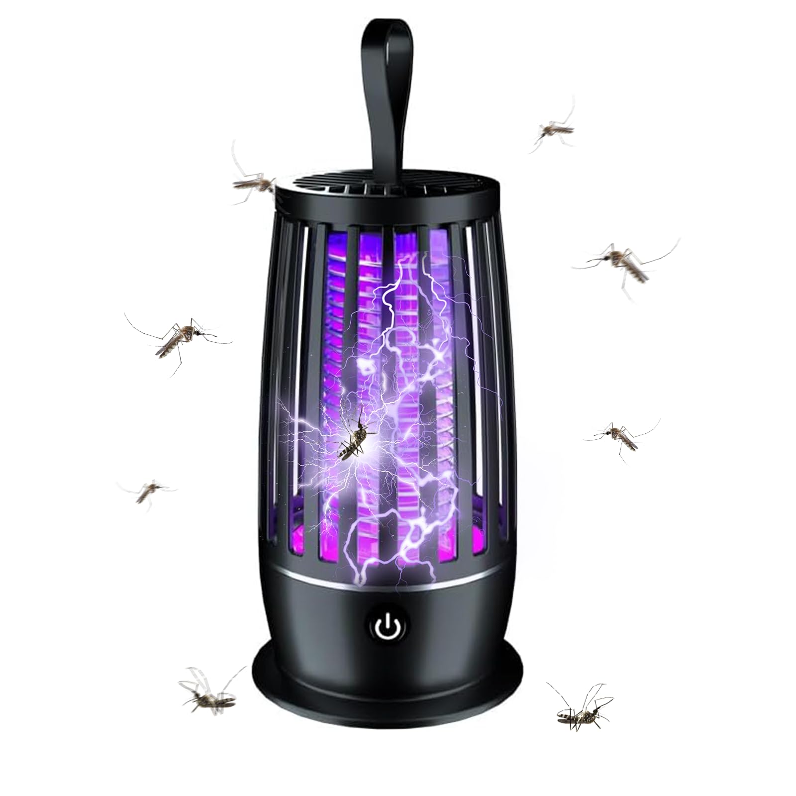 Electric Bug Zapper,Portable Insect Pest Fly Killer,2 Light Modes, USB Charging，360° Mosquito Killer Lamp For Camping, Outdoor, Travel, Living Room, Bedroom, Kitchen, Backyard (Black)