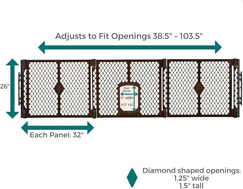 Vista 70 de MyPet Extensión de 2 paneles para paso de petyard: fabricado en Estados Unidos. Independiente. Aumenta el área de juego hasta 34 pies cuadrados