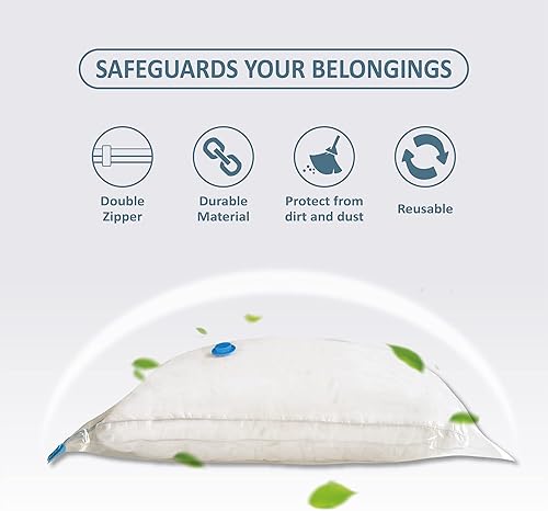 Miniatura 3 de Bolsas de almacenamiento al vacío, combo de 10 bolsas para ahorrar espacio (5 grandes5 gigantes), con bomba, bolsas con sellado al vacío para ropa,