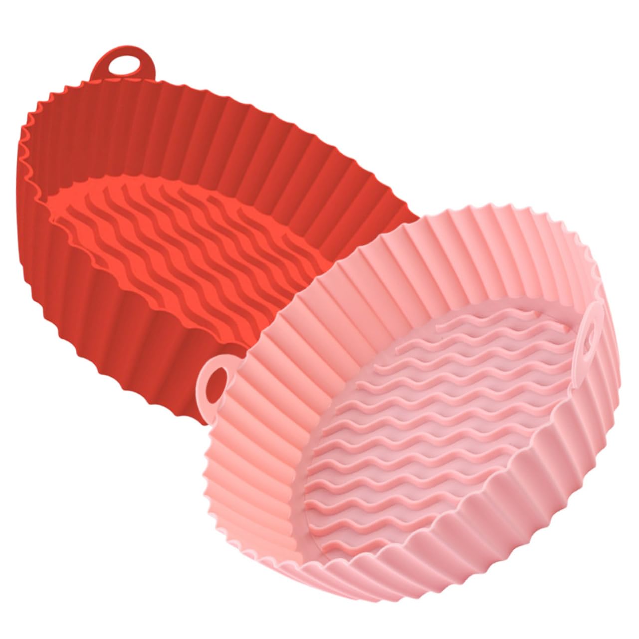 Zerodeko 2-piece Silicone Baking Pan Set Air Fryer Liner Tray Grill Pan Oven Basket for Instant Air Fryer Sheet