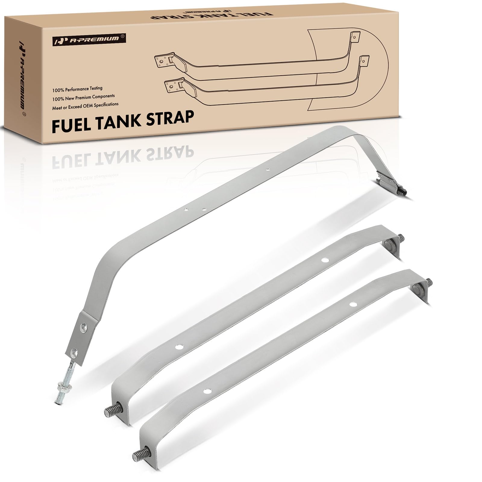 A-Premium Set of 3PCS Fuel Tank Straps Compatible with Jeep Models - 1973-1990 - Commando Wrangler Scrambler CJ5 CJ6 CJ7 DJ5 DJ5, 2.2L 2.5L 3.8L 4.2L