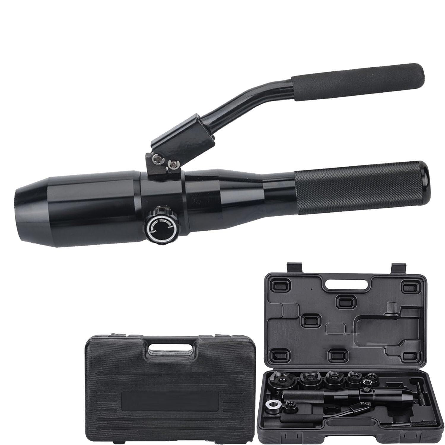 Hydraulic Knockout Hole Punch Driver Kit,Metal Sheet Puncher (16.5mm~60.8mm) Electrical Conduit Hole Cutter Set