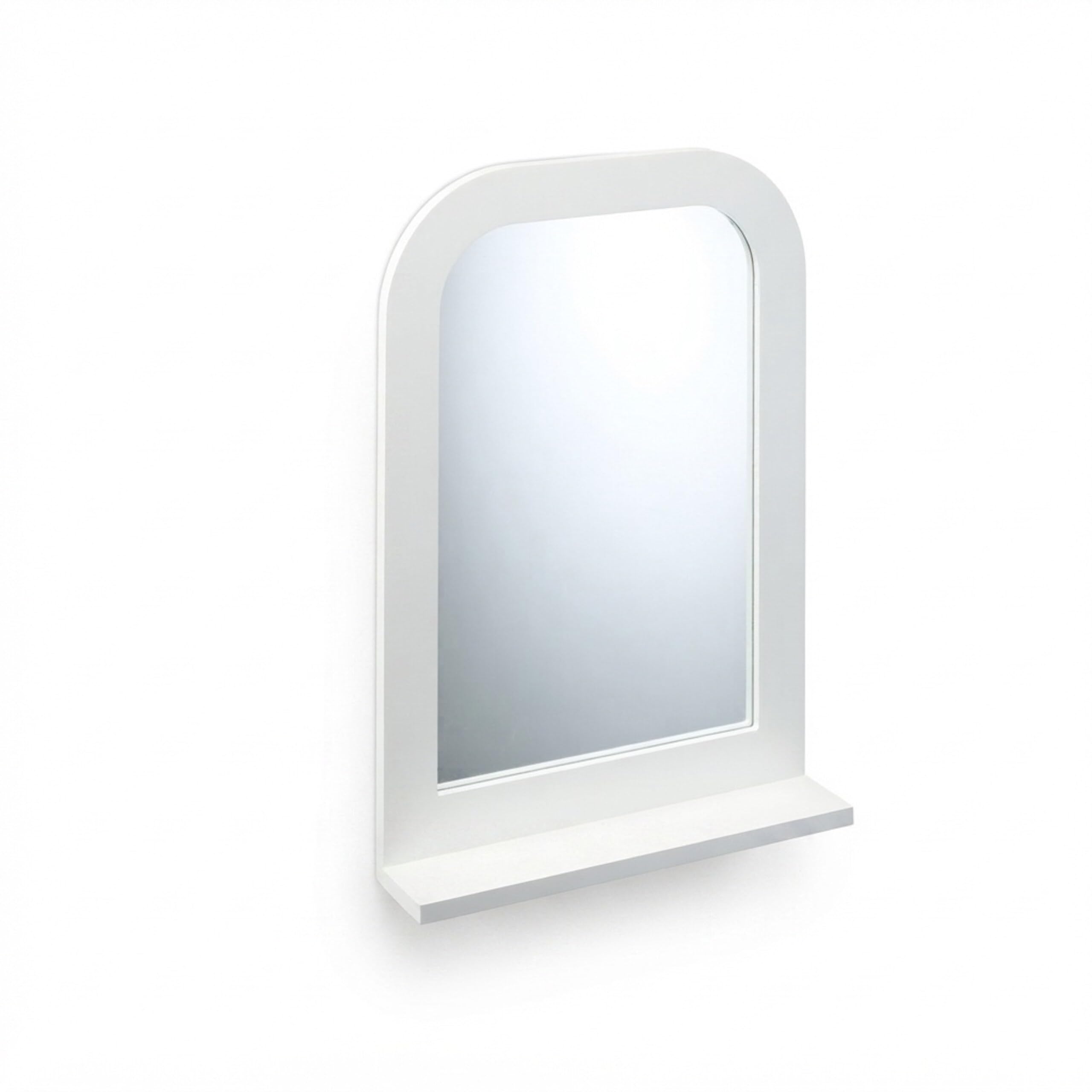 Relaxdays Espejo de Baño con Repisa, Rectangular, 54x38x8,5 cm, MDF, para Colgar de la Pared, Pasillo, Recibidor, Blanco