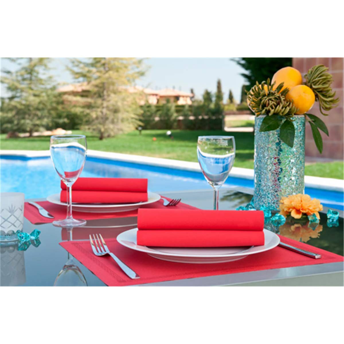 700 Unidades - García de Pou 167.10 Servilletas, 55 G/M2, 40 x 40 cm, Rojo