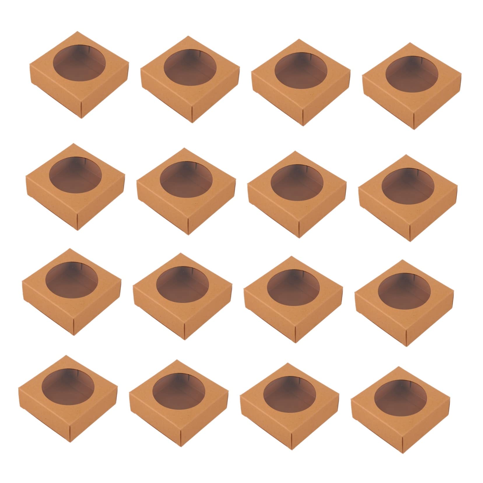 Ciieeo 25pcs Boxes Clear Window Paper Cake Boxes Dessert Storage Holders for Cupcakes Cookies and Parties Showcases and Celebrations