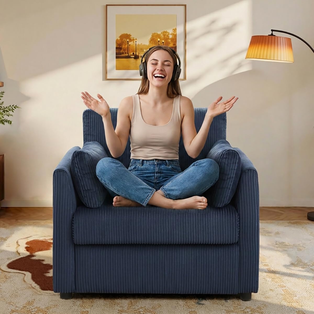 Modern Corduroy Accent Chair