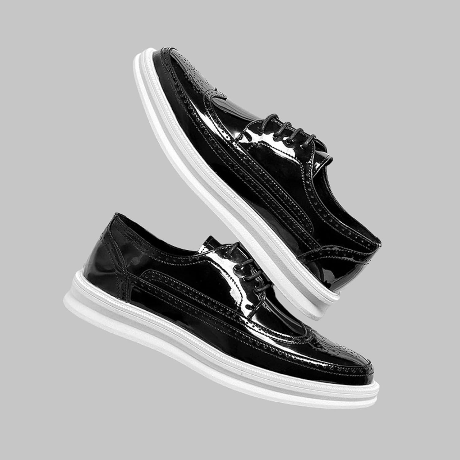 Men's Casual Wingtip Dress Sneakers Orthopedic Classic Leather Dress Shoes for Men Fashion Platform Wingtip Brogue Oxford for Men - Image 3