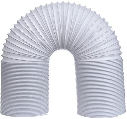 LUXTE Universal Air Conditioner Exhaust Hose, 5.9 Diameter, PVC+Aluminum Foil, 3M Length, White, Anti-clockwise Thread, Portable AC Ventilation Hose, 1 Pack