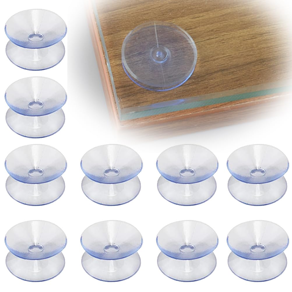 10 ventose, multifunzionali, in gomma siliconica, ventose, bifacciali, antiscivolo, piastra in vetro (dimensioni: 20 mm)