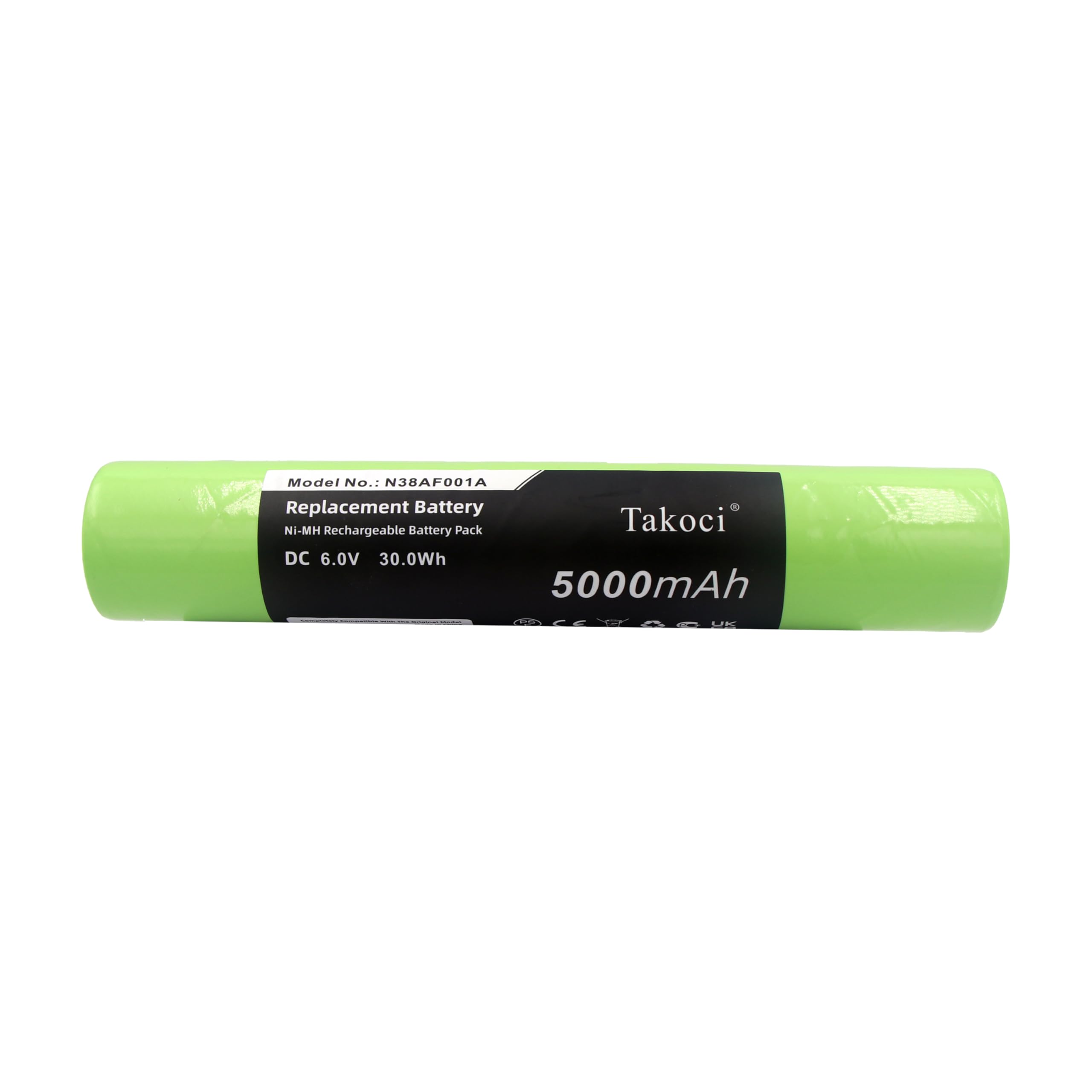 Batterie Vhbw Compatible Maglite MA5, ML500, N38AF001A – 5000mAh, 6V, NiMH, 30 Wh, 382g, Verte
